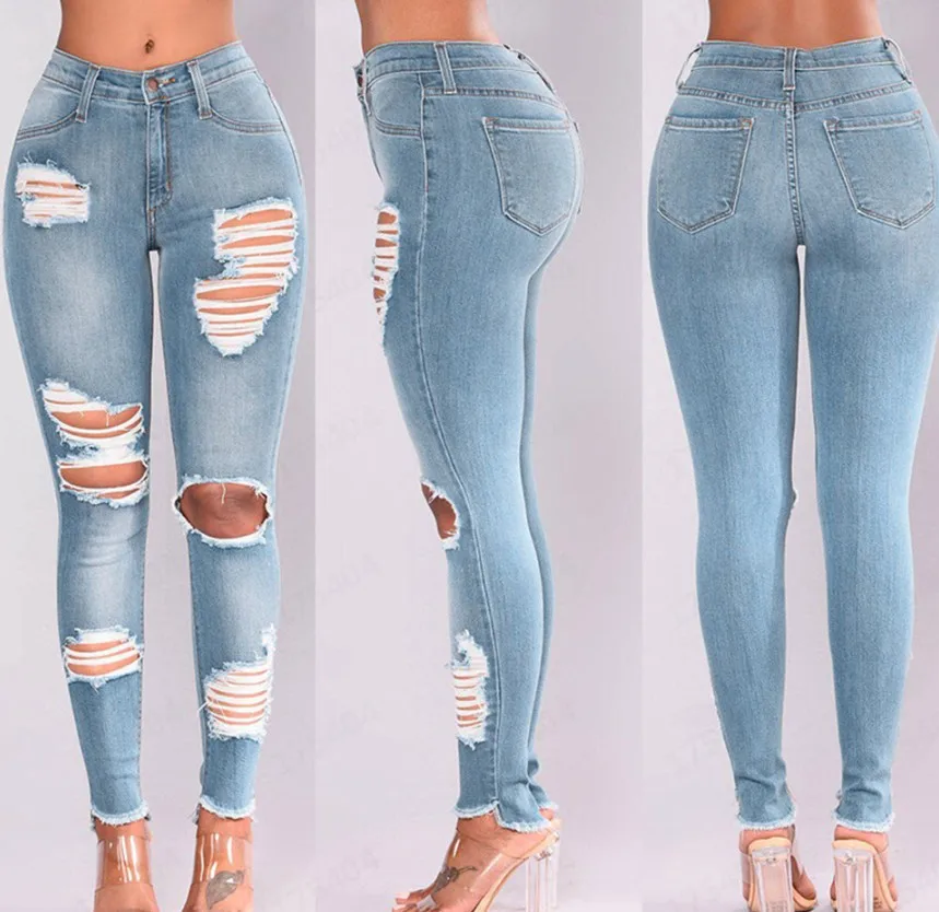 high stretch ripped skinny jeans