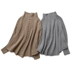 Coat Sweater Oversize Manufacturers Selling Oversized Knitted Cloak Turtleneck Sweaters Ladies Women Coat