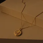 18k Pendant Chris April 925 Sterling Silver Gold Plated Fashion 18K Old Men Head Round Pendant Necklaces
