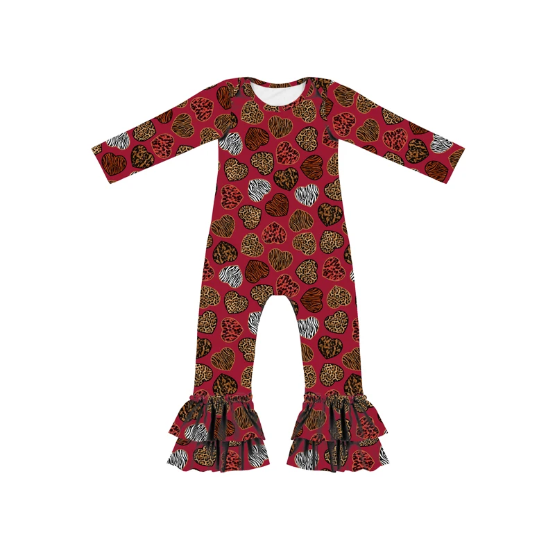 Hot Selling Autumn Round Neck Long Sleeve Double Layer Wood Ear Edge Flower Bottom Pattern Two Piece baby romper  baby romper