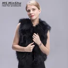 Black Vest Black Fur Vest Real Fox Fur Gilet Natural Fox Fur Vest Women