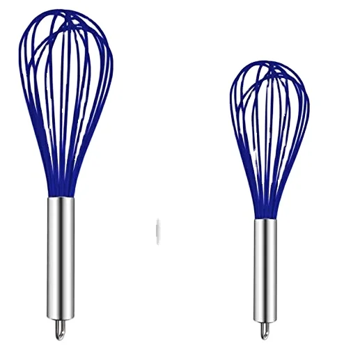 Kitchen Silicone Whisk Balloon Wire Whisk Set Egg Beater for Blending Whisking Beating Stirring Cooking Baking
