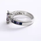 925 Ring 2021 Factory Wholesale Custom Luxury Women's Engagement Anniversary Blue Sapphire 925 Sterling Silver Ring
