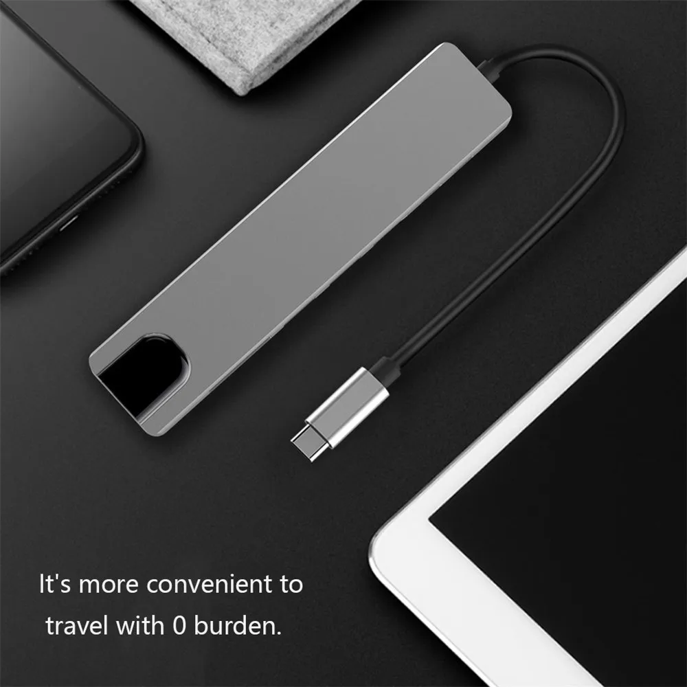 8 en 1 Typt-C USB Type C vers HD RJ45 Gigabit Ethernet Adaptateur USB 3.0 HUB Dock avec lecteur de carte PD Chargeur 87W 4K Multi Adaptateur