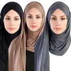 Jersey Hijab S37 Top Sale Wholesale Solid Colors Instant Jersey Muslim Hijab Headscarf Women Plain Arab Muslim Hijab