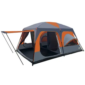 Factory Sale 5-8 Person Luxury Large Dome Family Waterproof Folding Two Rooms Outdoor Big Camping Tent