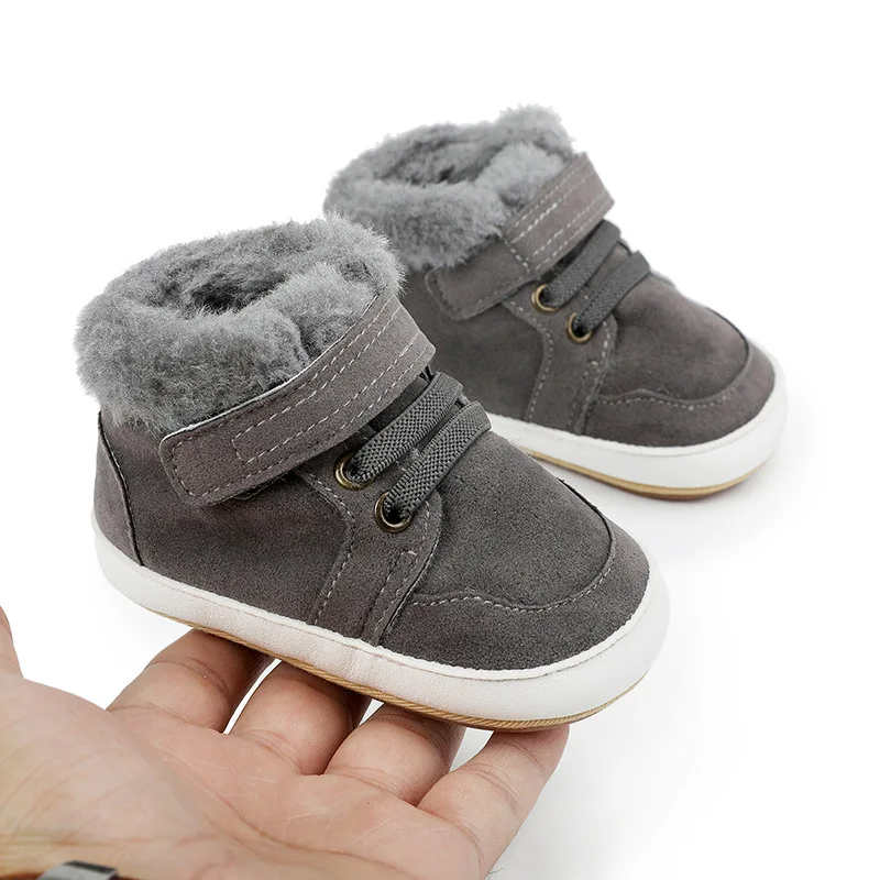 New Arrival Add Plush Fur Design Winter Baby Toddler Warm Shoes 2022 Christmas Baby Shoes for Boys and Girls details