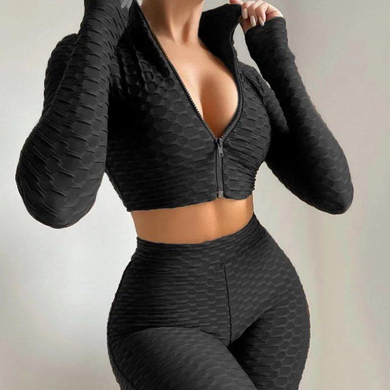 2021 clothes two piece pants set fall for women crop top sportswear clothing sports wear outfits jogger fitness sets gym outfit