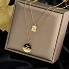 Pendant Gold-plated Stainless Steel Jewelry Necklace Cross Pendant Long Letter Sweater Chain Factory Wholesale