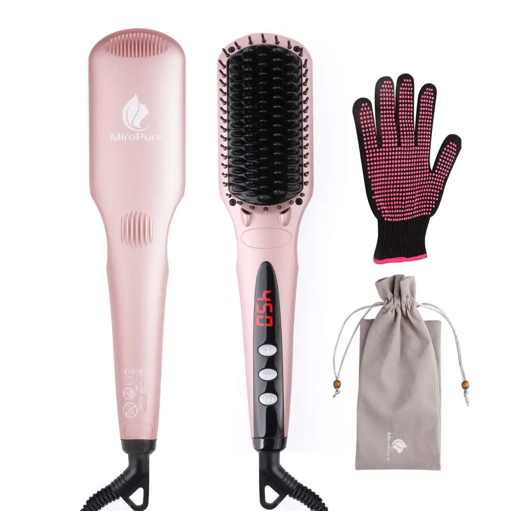 2019-2020 Best Seller Miropure Brand Straightening Hair Brush With Metal  Ceramic Heater And 60 Minutes Auto-off Function - Buy Straightening Hair  Brush,Ceramic Straightening Brush,Hair Straightening Brush For Black Woman  Product on 
