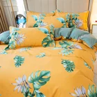 Bedding Amazon Hot Polyester Fibre Colorful Comfortable Flat Sheet 4pcs Bedsheet Duvet Cover Bedding Set
