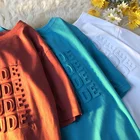 Embossed Tshirts Unisex Embossed Tees Oversized Custom Logo 3d Embossed T Shirt Printing