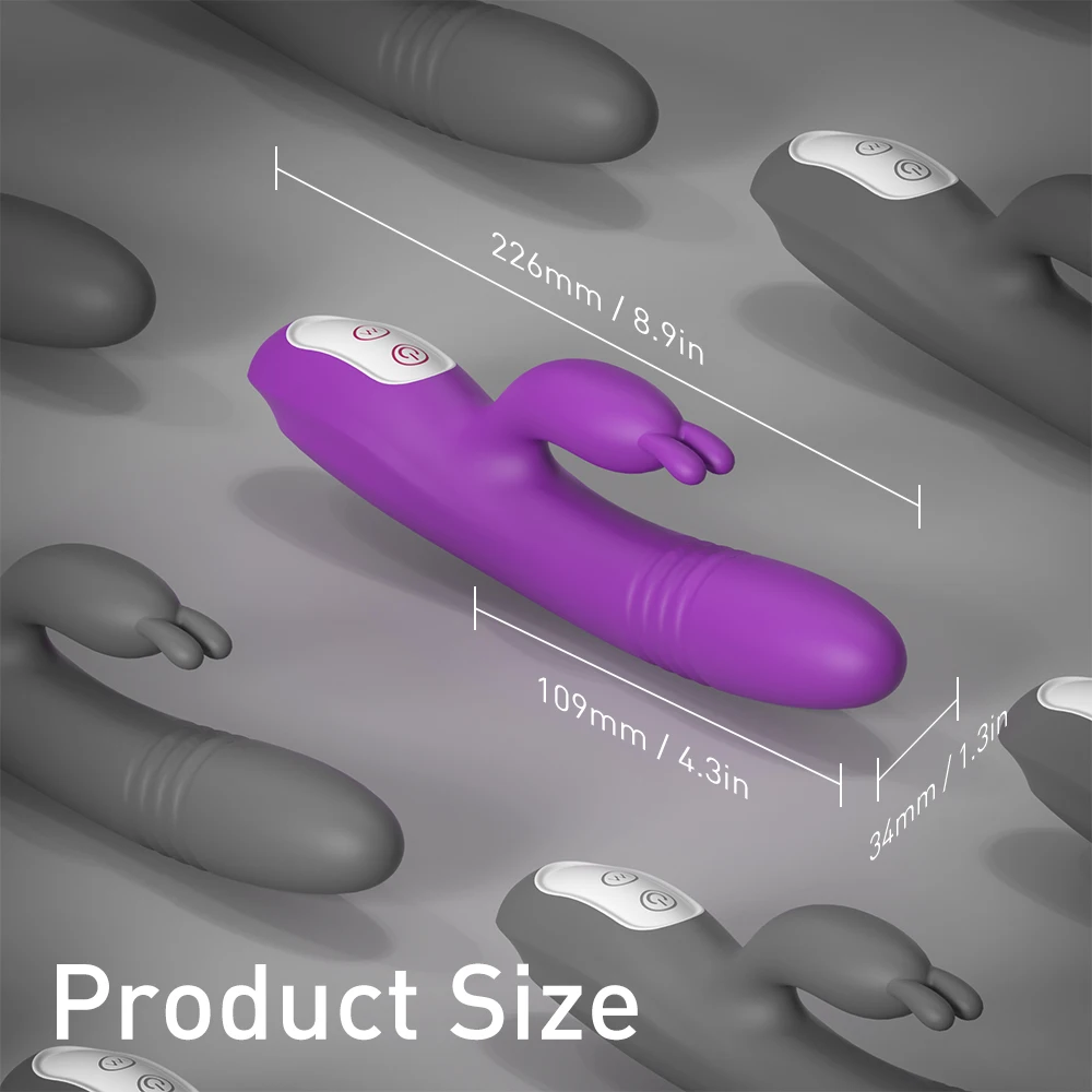 S Hande Thrusting Clit Dildo Triple Vibrator Waterproof G Spot Sex Toys