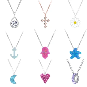 Zodiac/Cross/Heart Wholesale Necklace Silver 925 Custom 925 Sterling Silver Necklace For Women