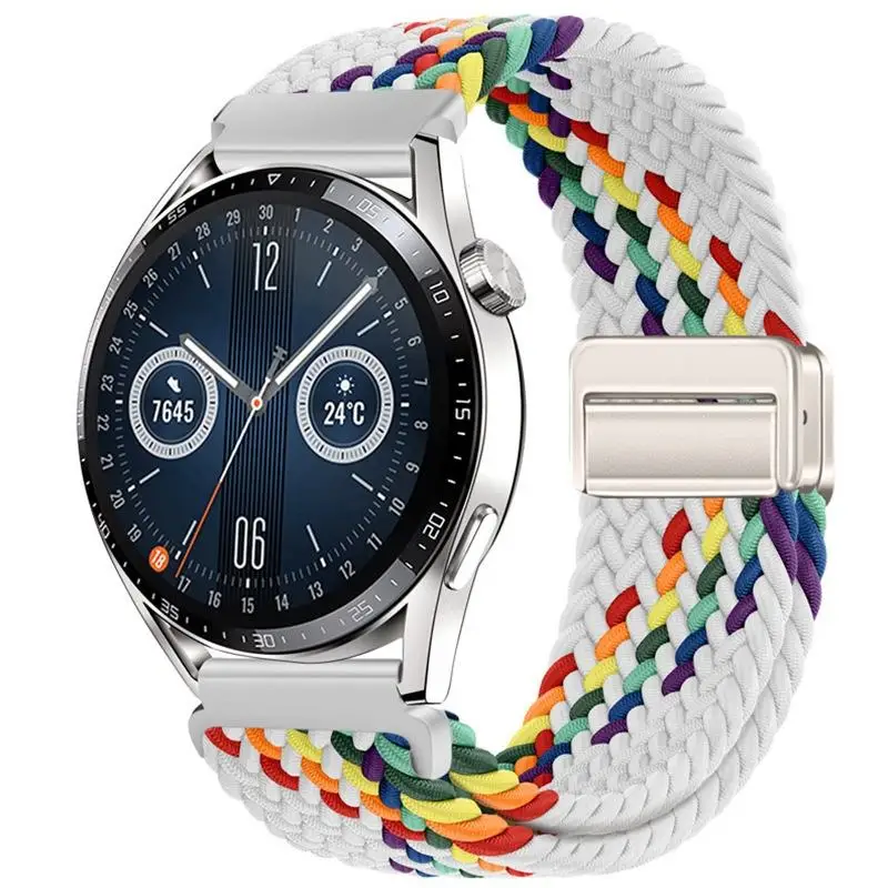 product laudtec millet sport smart watch strap woven nylon with magnetic buckle color2 alarm function compatible with for apple watch-3