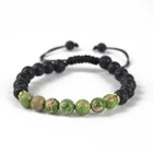 Howlite Stones Bracelet Fashion Natural Stone Bracelet 8mm Black Lava Howlite Macrame Yinyang Bracelet