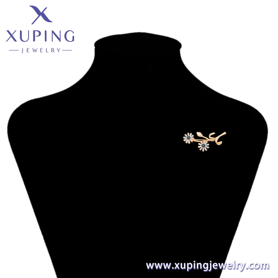 A00913390 Xuping jewelry simple elegant flower set diamond 18K gold ladies exquisite design to attend the event wearing brooch