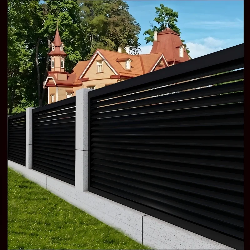 Recycled Posts and Plastic Fence Panels with Metal Fence Gate for Eco Friendly Garden, Sustainable Fencing Solution supplier