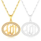 Oval New Hot Sale Mid East Oval Shape Pendant With Diamond Gold Stainless Steel Necklace Chain For Man And Women