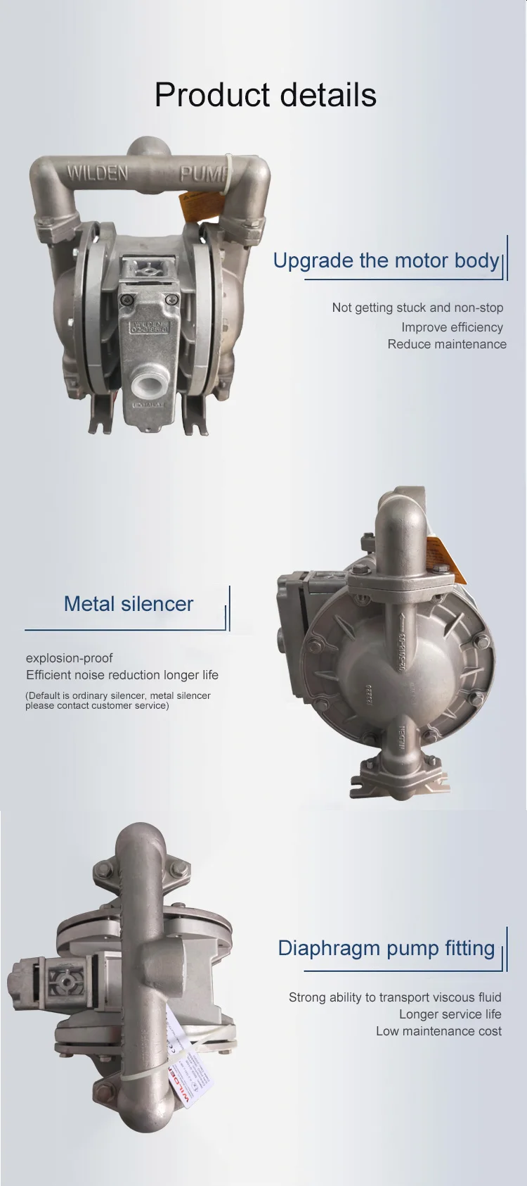 Wilden XPR260 PTFE Diaphragm Pneumatic Diaphragm Pump details