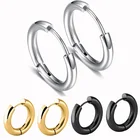 Wire Earrings Free Shipping Round Wire Earrings 304 Coil Titanium Steel Earrings Fashion Earrings Jewelry