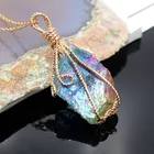 Gemstones Natural Crystal Pendant With Colored Gemstones DIY Manual Binding Wire Stone Pendant