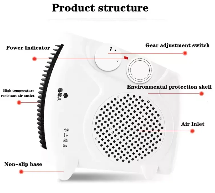 Portable Electric Thermo Fan, 2000 W, Plastic - detail 14