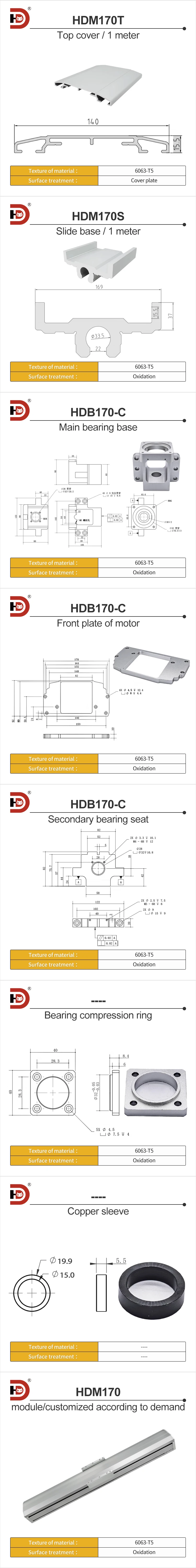170 Slide Table Aluminum Profile Linear Module Linear Slide Table Motion Platform Slider Mechanical Arm Aluminum Base factory
