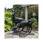 Decoration Metal Outdoor Park Decoration Metal Animal Life Size Copper Brass Deer Statue For Home