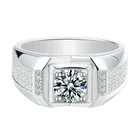 Moissanite S925 Silver 1 Carat Men's New Product RING
