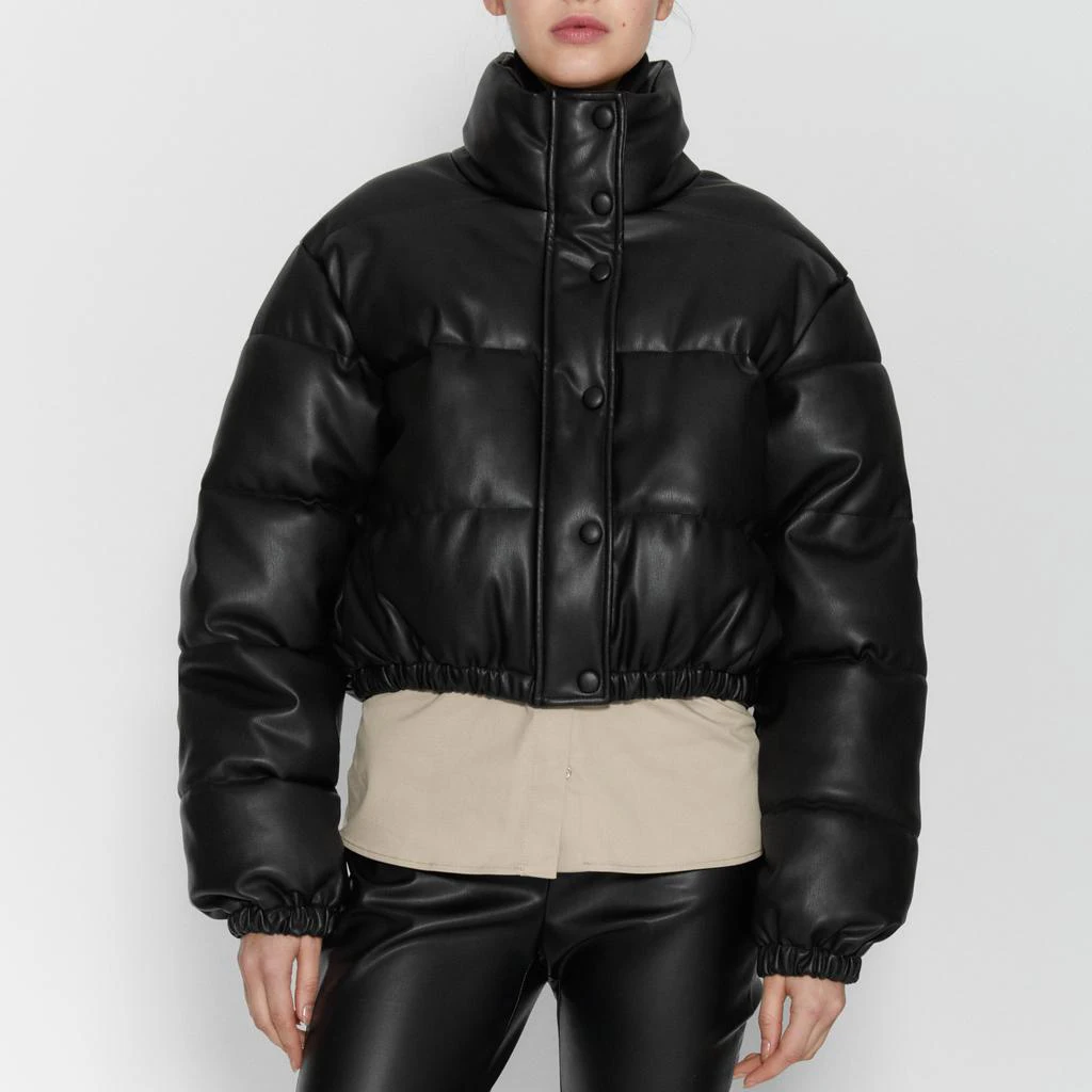 Women's Winter Coats Pu Leather Padded Bubble Jacket Crop Puffer Women  Jackets And Coats 2022 - Buy Crop Puffer Jackets And Coats,Padded Bubble  Jacket,Pu Leather Jacket Product on Alibaba.com