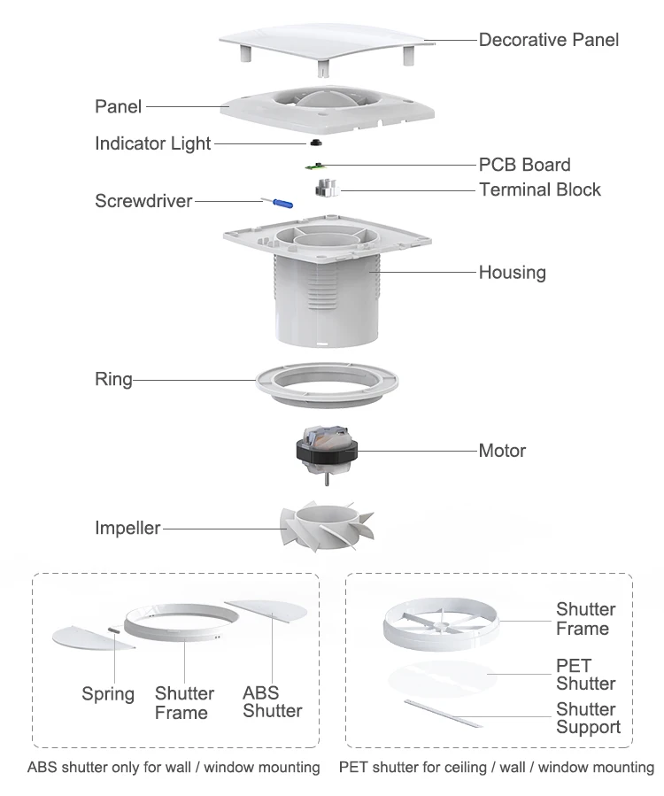 Ventilation Ceiling Exhaust Fan, 4inch, 110V, Electric - detail 6