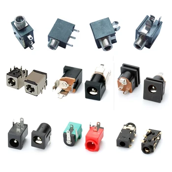 Pcb Panel Mount Dc Jack 2/3/4/5 pins Right Angle Vertical Solder Dc Power Connector Dc Power Jack