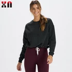 Color Sweatshirt Best Sale Solid Color Round Neck Long Sleeve Sweater Stretch Short Sweatshirt