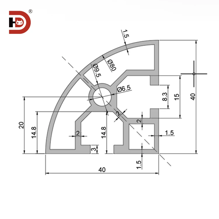 4040R Black Industrial Extruded Corner Aluminum Profile Suitable for Automation Equipment Frame supplier