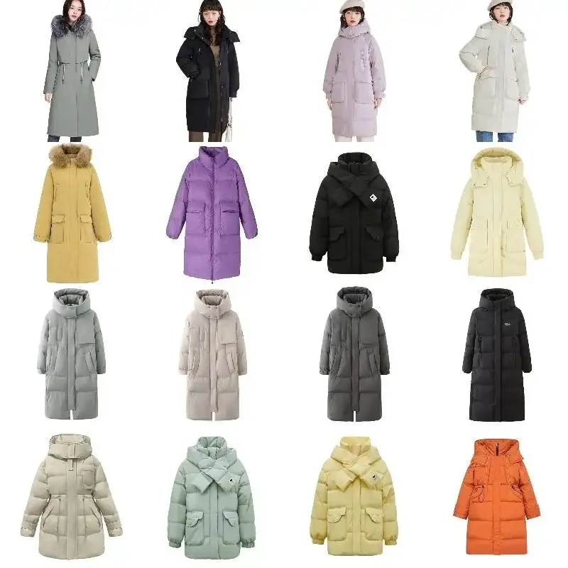 Women's Winter Long Sleeve Zip Puffer Jacket Stand Collar Baggy Short Down Coats with Pockets