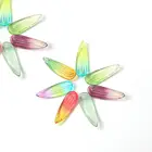 Bamboo Beads 10pcs 26*9mm Long Bamboo Leaves Beaded Gradient Colored Glass Beads For DIY Handmade Jewelry