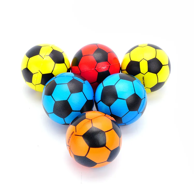 6.3CM Football Shape Foam Balls Soccer Shape Toy Ball PU Foam Stress Ball Toy