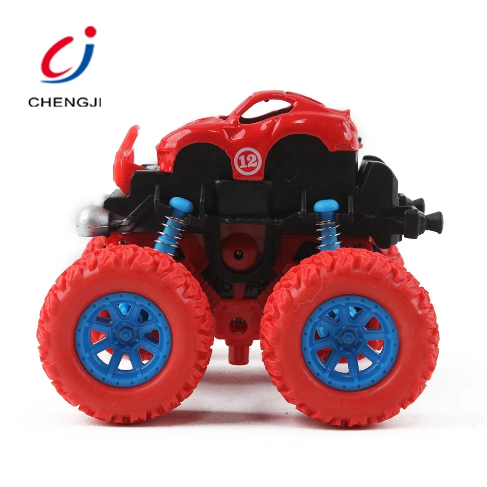 Double inertial 4x4 monster metal trucks toys kid stunt friction powered cars