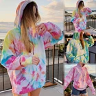 Tie Dye Women's Hoodies Sweatshirt Vintage Tie Dye Hoodie Pull Over Women'S Hoodies Sweatshirt For Women