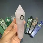 Gemstone Rose Quartz Natural Crystal Rose Quartz Pipes Gemstone Crystal Crafts For Souvenir Gifts