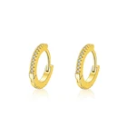 Newly Plated 18K Zircon Earrings Charm Fashion Girl Huggies Hoop Earrings For Female Cartilage