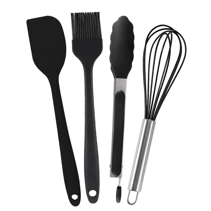 Heat resistant kitchen 4-piece silicone spatula set baking pastry tools baking accessories cake tools baking tools set