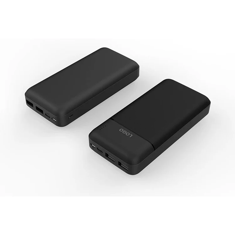 Customizable Logo Lithium Battery Power Bank 20000mAh Portable Charger Built-in Dual USB-A Ports Battery Pack RSK1-N