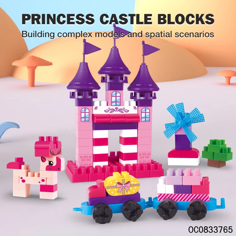 Creative assemble plastic castle building blocks & model building bricks toys to kids diy