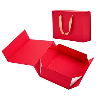 High Quality Customized jewelry gift wrapping red boutique shopping your own logo kraft paper bag With Logo Print