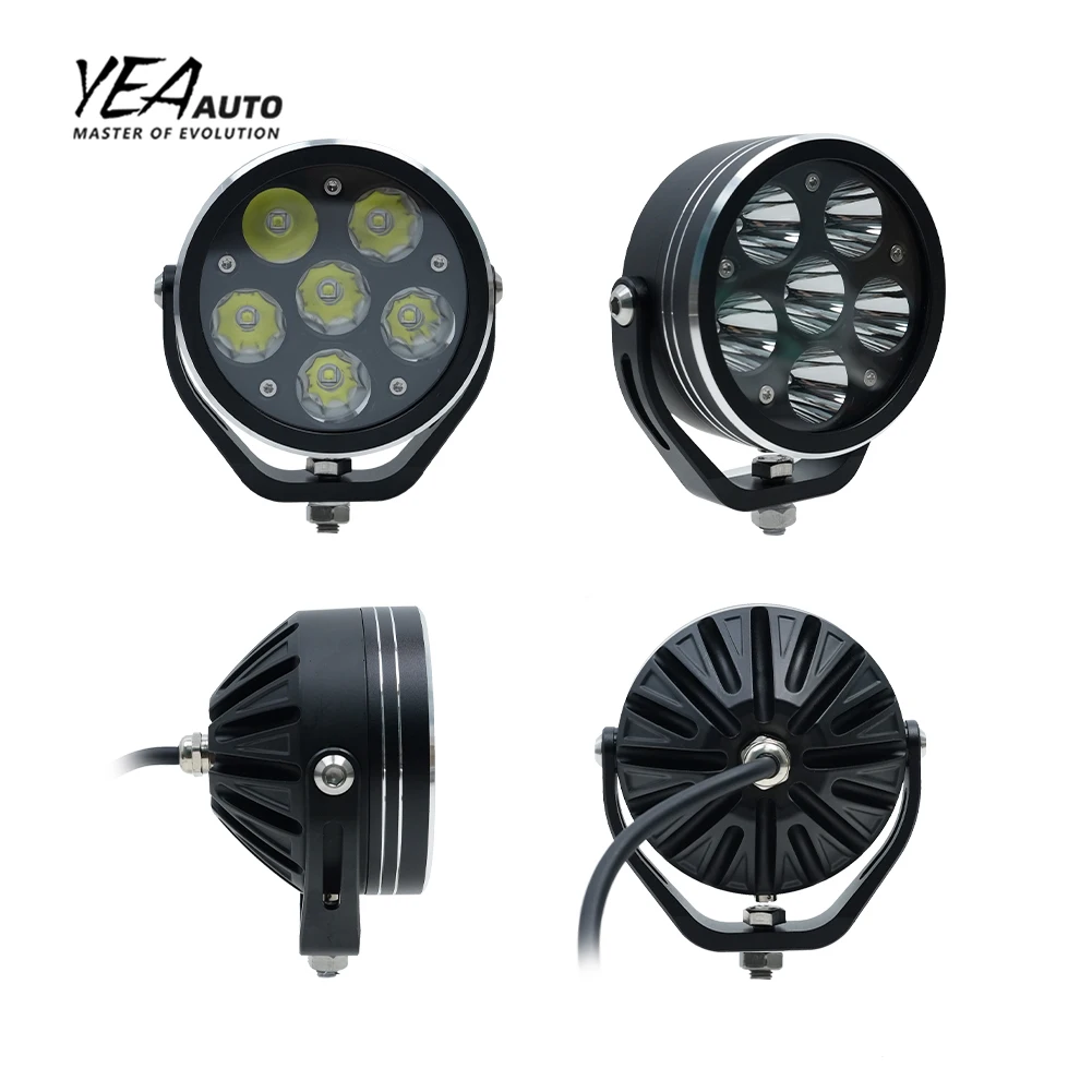 product ya dh6 6 led lens driving light 38round 70w motorcycle yellow color cover headlight spot lamp universal spotlight-15