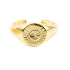Snake Ring CANNER Wholesale Vintage 18K Gold S925 Silver Sun Smileface Snake Adjustable Open Ring For Woman