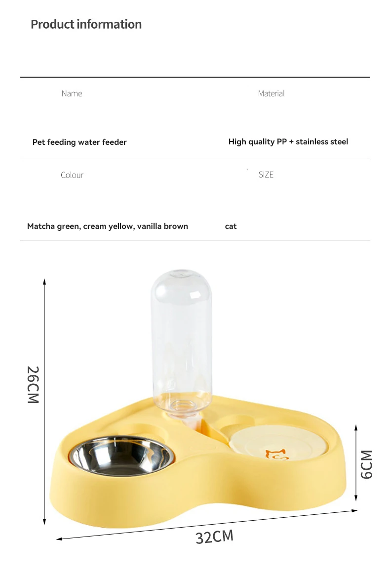 New 2 in 1 Pets Water and Food Bowl Set for Small or Medium Size Dogs Cats Pet Products details