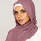 Customize 84 Colors Solid Color Instant Chiffon Scarf Women Long Shawl Hijab